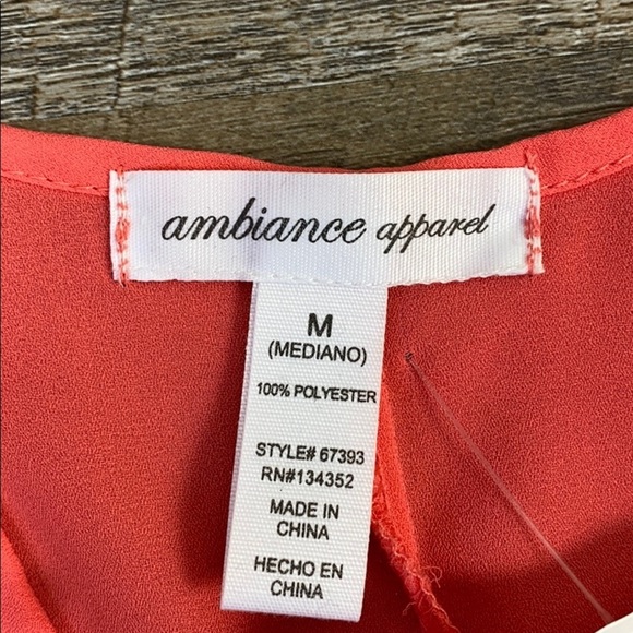 NWT Ambiance Apparel Coral Crop Top Medium - Picture 5 of 8